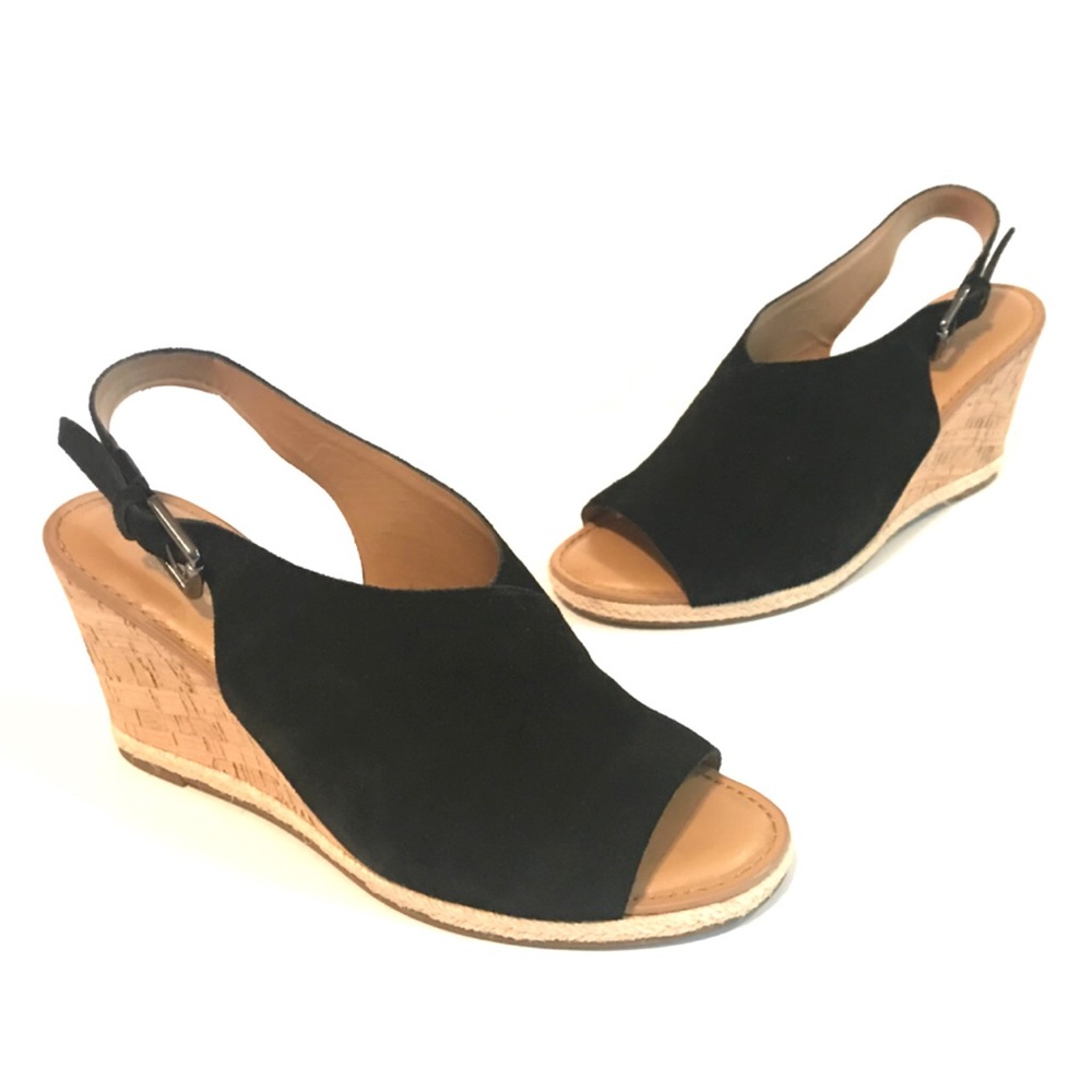 Franco Sarto Women's Black Julien Wedge Sandal